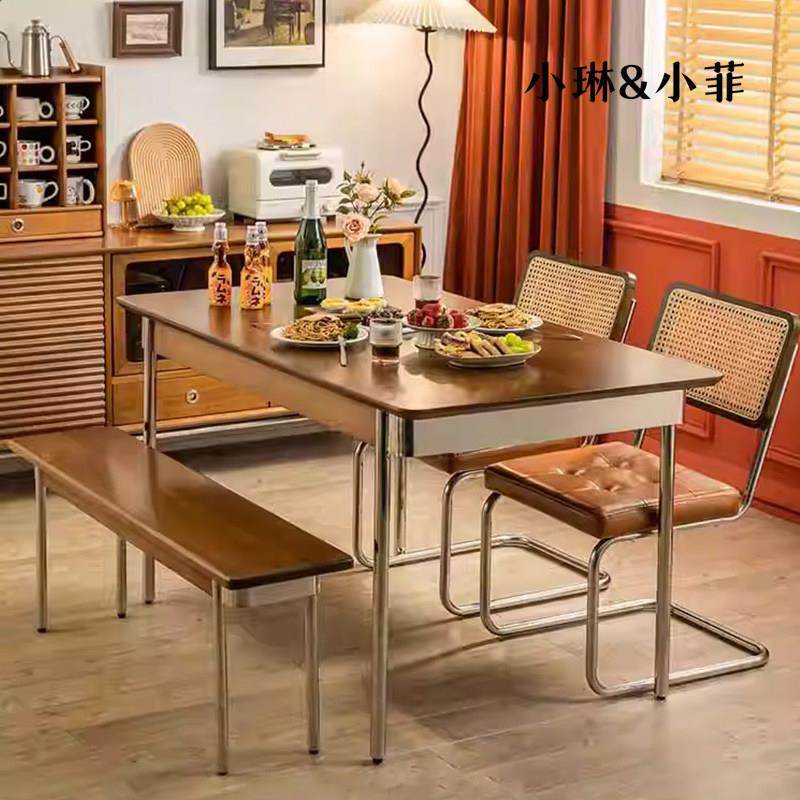 北欧实木餐桌覆古长方形桌椅小户型轻奢现代简约组合 | 素尚,淘宝优惠券,粉丝福利购,淘宝优惠卷