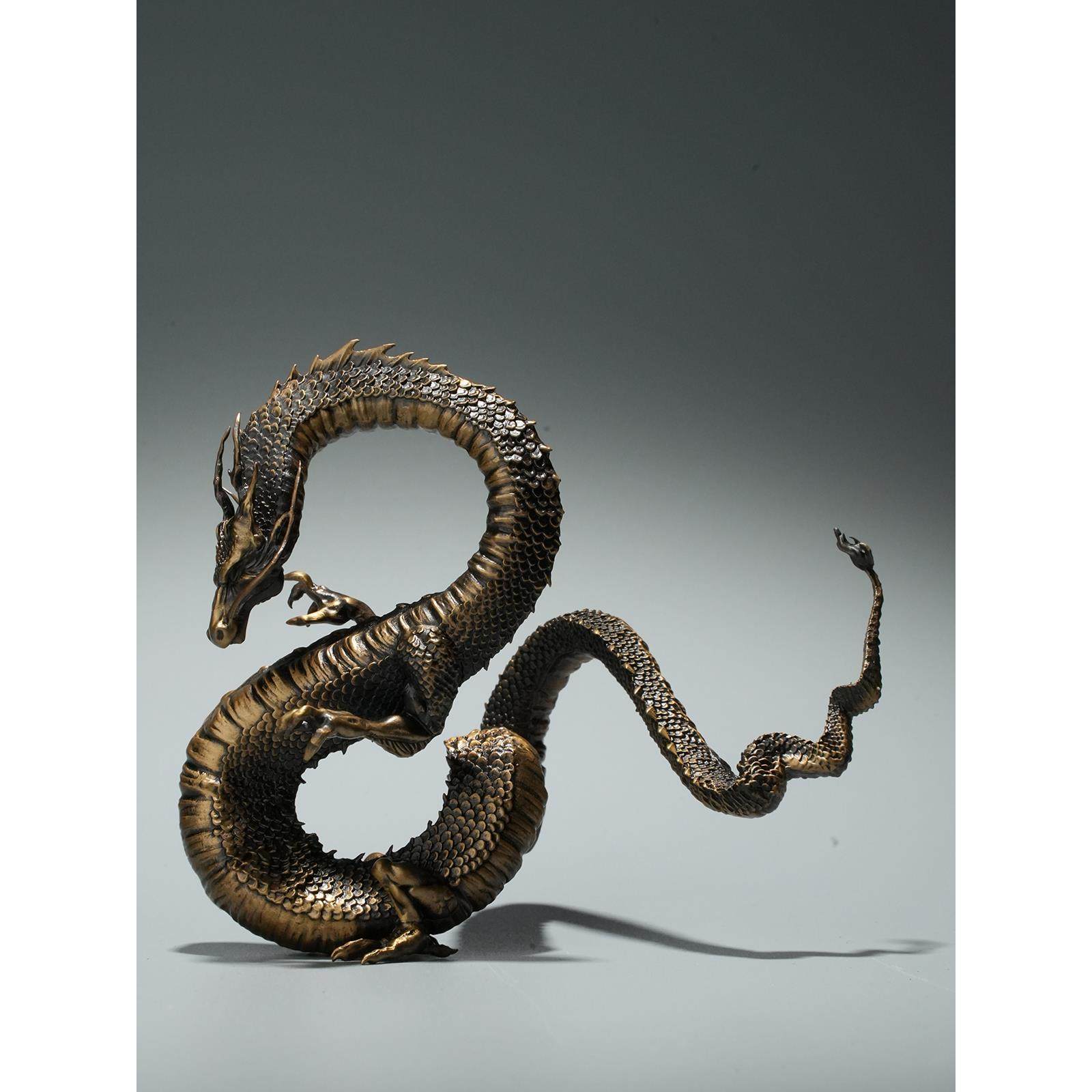 铁拳工匠在吉祥铜像饰品中制作吉祥龙茶宠物香宠物龙形饰品家居装,淘宝优惠券,粉丝福利购,淘宝优惠卷