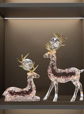 鹿摆件一对轻奢高档客厅招财玄关电视柜酒柜装饰搬家乔迁新居礼品