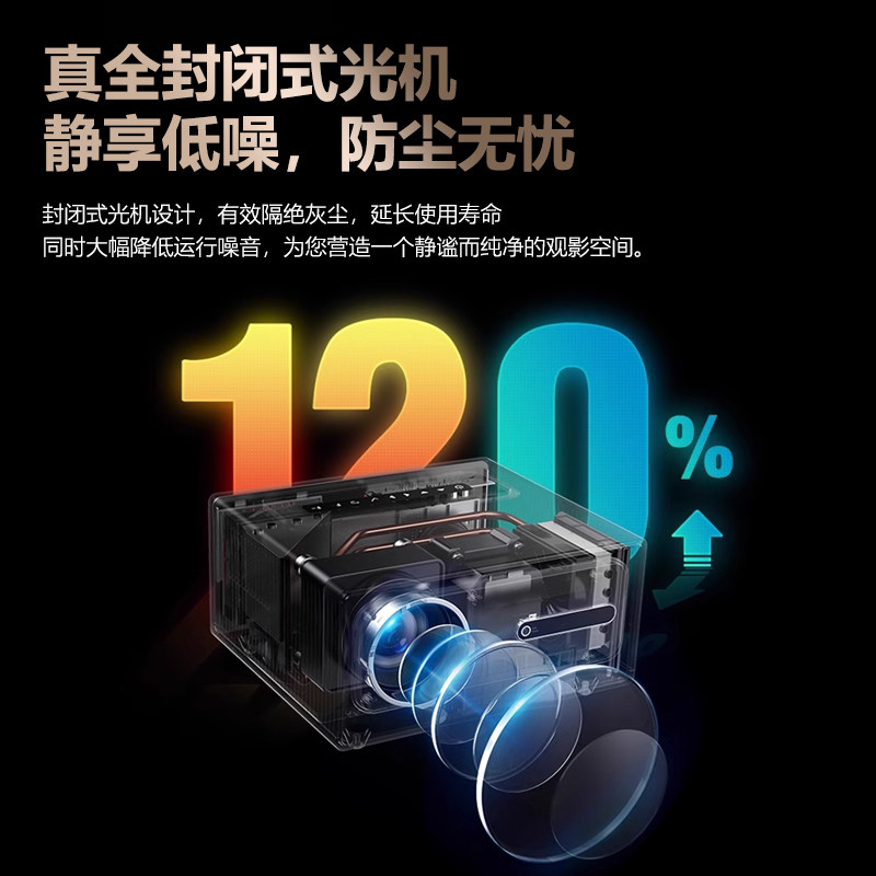 腾讯极光投影J3家用投影仪半导体+水冷散热系统1800ANSI高清高亮投影机大型办公会议酒店商超定制投影机
