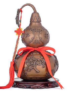 紫铜四季平安铜葫芦摆件家用客厅工艺品办公室桌面玄关前台装饰品