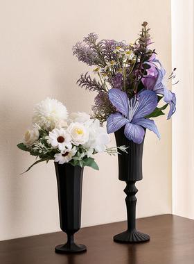 轻奢风高脚杯花瓶创意高级感客厅插花花艺餐桌摆件高档家居装饰品