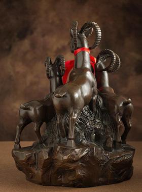 黄铜三羊开泰摆件生肖羊家居装饰品三阳开泰公司开业礼品乔迁贺礼