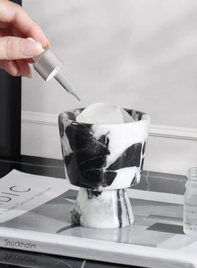 现代简约天然大理石香薰杯摆件客厅玄关卧室餐厅样板房家居装饰品