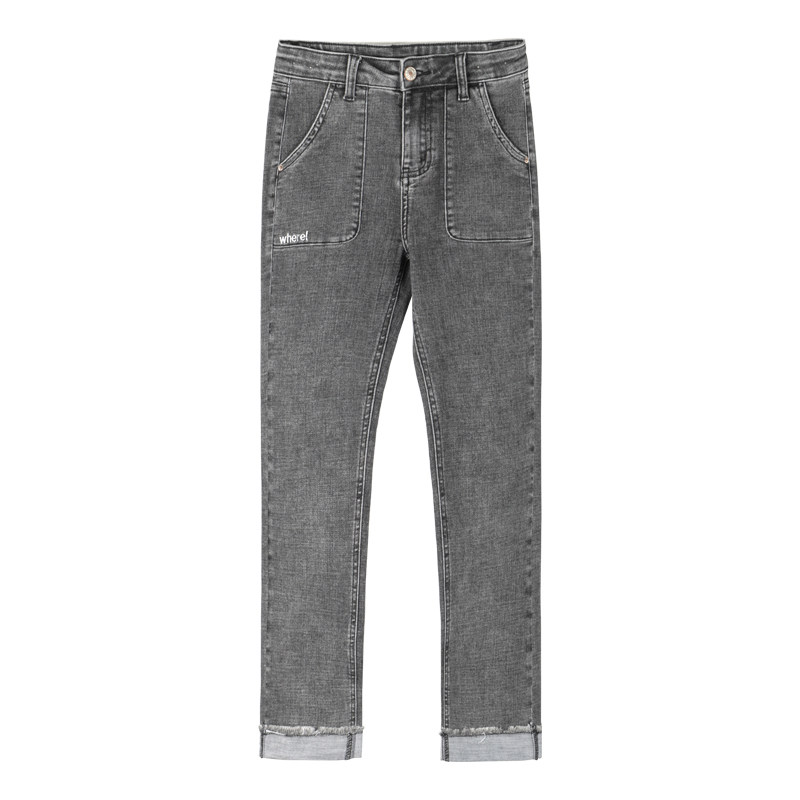 直筒2020秋季新款高腰八分牛仔裤 罗米娜牛仔裤