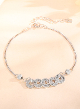 925纯银福禄双全钱币葫芦手链