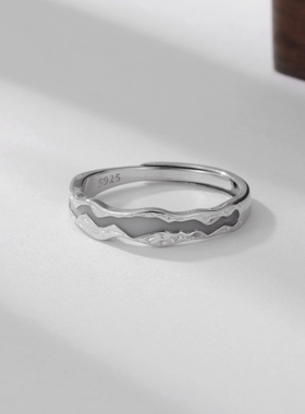 情侣对戒钱万千925纯银夜光戒指