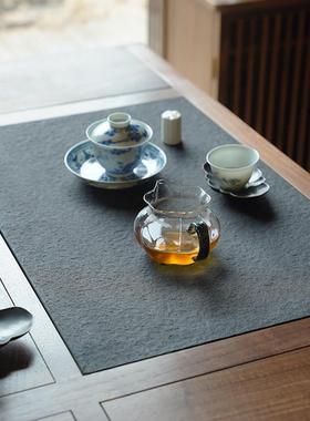 新中式阳台组合茶桌禅意烧水壶一体黑胡桃实木乌金石案茶室茶台