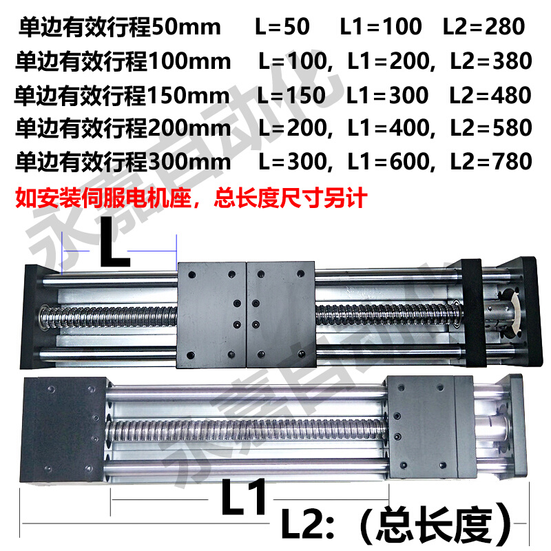 双向 正反牙/对开电动滑台手摇夹紧滚珠丝杆 左右旋/直线导轨模组 - 图0