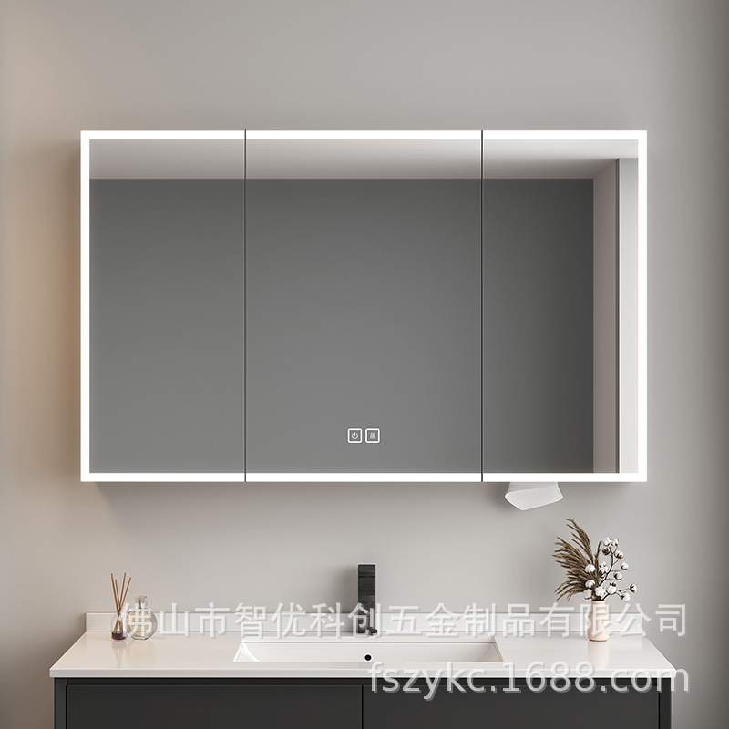 不锈钢智能镜柜四周发光镜柜挂墙式镜柜90高防潮卫生间智能镜 - 图2