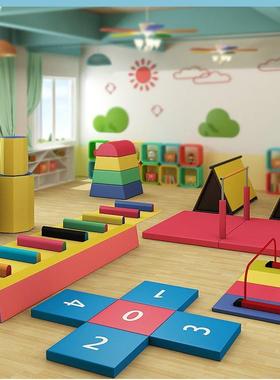 幼儿园斜坡垫折叠垫体操前手翻平衡木体适能感统训练软体跳箱