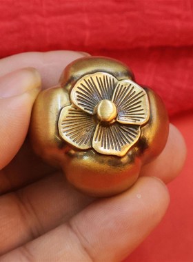 速发黄铜柿子转转手可件事事把意铜器把旋转金属工艺品男士如玩件