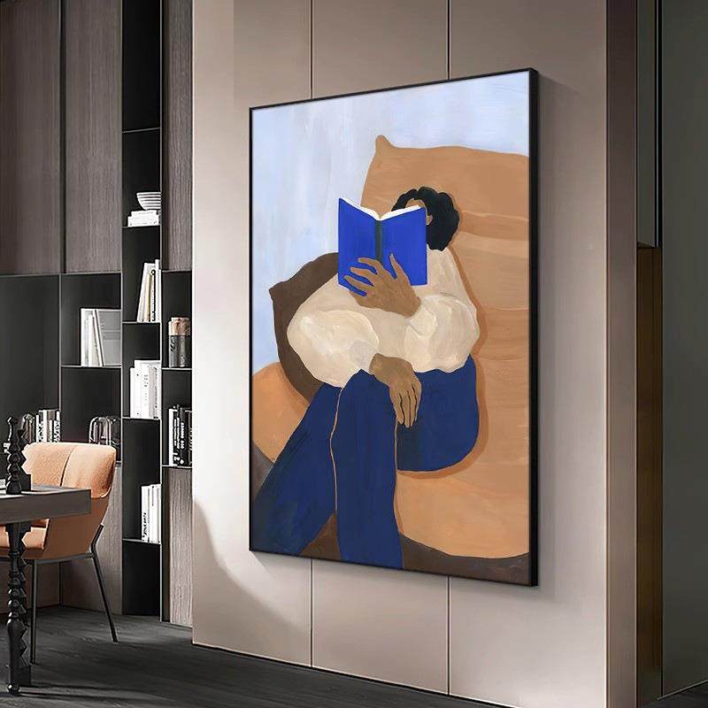 北欧小众艺术挂画抽象人物装画沙发背景KSK饰墙落地画客卧室厅床,淘宝优惠券,粉丝福利购,淘宝优惠卷