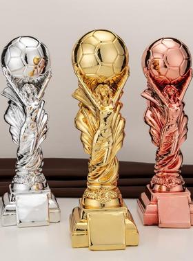 世界杯足球奖树脂电镀颁奖礼品女神足球大女杯冠亚杯力季神奖杯印
