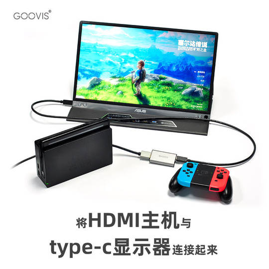 Der GOOVIS-Adapter HC2.0 eignet sich für HDMI-Geräte, die mit dem AR-Smart-Brillen-XR-Kopfdisplay Thunderbird Air4/Meizu/RokidARLite/XREALOne verbunden sind