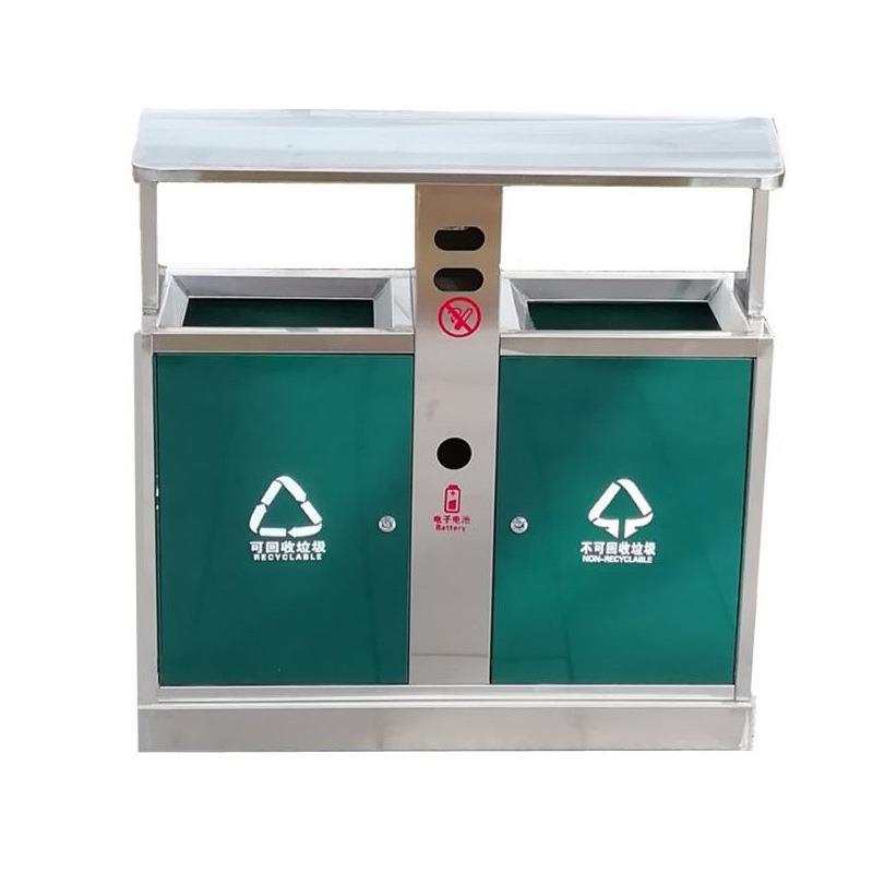 源头工厂户外环卫201不锈钢分类垃圾桶室外果皮箱垃圾桶 - 图0