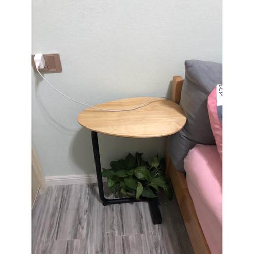 创意简约c型小茶几 移动铁艺实木沙发角几边几 懒人床头阅读边桌 - 图2