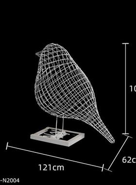 不锈钢镂空小鸟雕塑小区公园商场大门幼儿园铁艺喜鹊动物摆件装饰