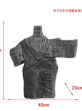 新中式酒店别墅家居透明树脂抽象太极人物摆件桌面装饰品太极雕塑