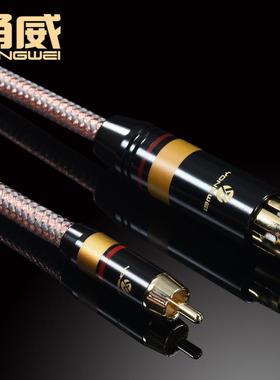 甬威镀银莲花转卡农母音频线xlr转rca梅花线效果器调音台功放线