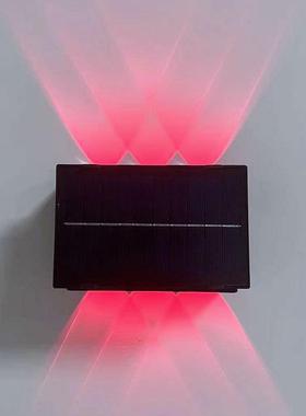 新款电商太阳能景观灯RGB6W壁灯双头户外花园防水庭院灯