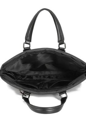 手提公文包男士可印logo大容量高档商务包防水会议文件袋商务包