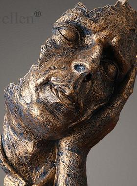 现代简约创意不听不看不说摆件客厅酒柜办公室装饰抽象树脂工艺品