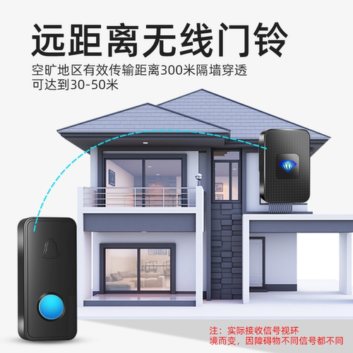2025新款门铃家用无线超远距离大音量提醒电子玲叮咚一拖二呼叫器 - 图0