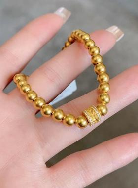 新款黄金色古法点钻麦穗手串简约轻奢高级感时尚日常佩戴节日送礼