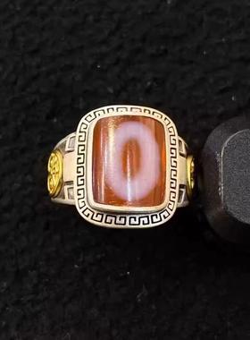 藏式仿天珠吊坠项链配手串手工镶嵌一眼天珠吊坠复古锁骨链民族风