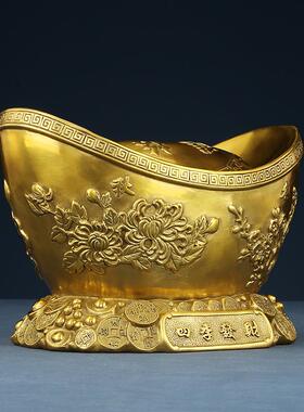 黄铜元宝摆件工艺品四季元宝家居装饰品办公开业礼品