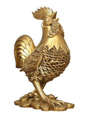 黄铜铸造金钱鸡生肖鸡黄铜定制工艺品摆件（定制内容祥询客服）