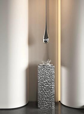 酒店售楼处展厅大堂吊装水滴雕塑轻奢电镀挂饰商业街玄关悬挂装置