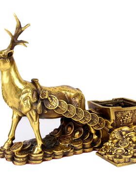 黑色铜鹿拉车饰品铜梅花鹿饰品铜鹿饰品铜鹿饰品铜鹿拉车饰品钱树