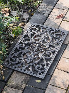 Sungmor复古铸铁地垫 入户门廊刮泥脚垫花园别墅装饰摆件户外门垫