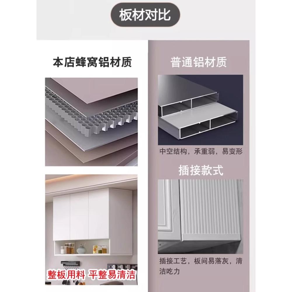 厨房铝合金餐边柜餐厅橱柜置物收纳柜一体茶水吧台桌家用靠墙酒柜 - 图3