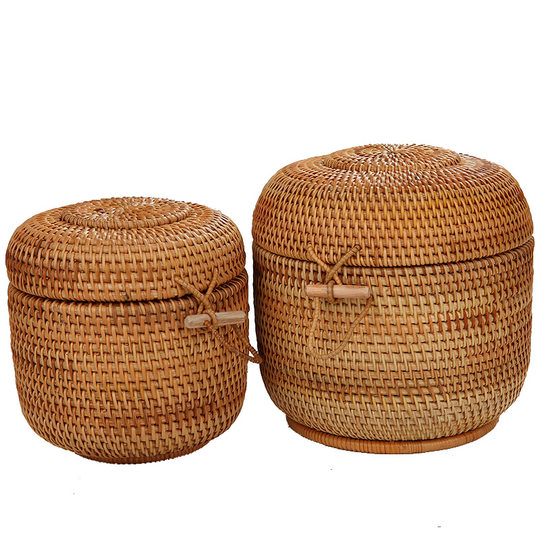 Sufa 7 cakes in rattan seven-box tea can, Pu'er tea bucket jewelry, jewelry cake storage bucket, Qiu Teng