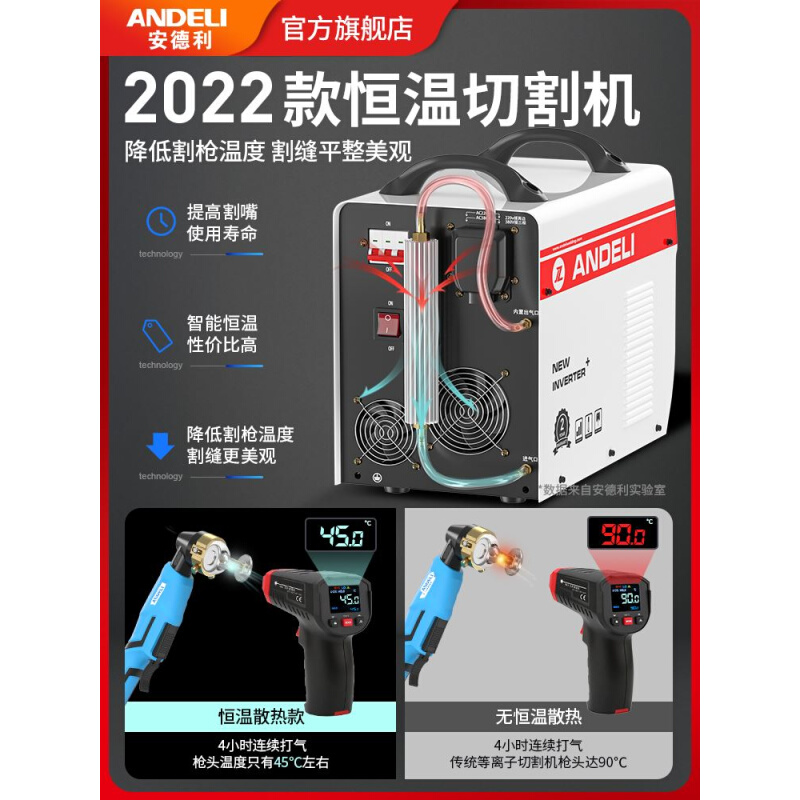 。安德利等离子切割机内置气泵工业级380V一体机小型电焊两用220V