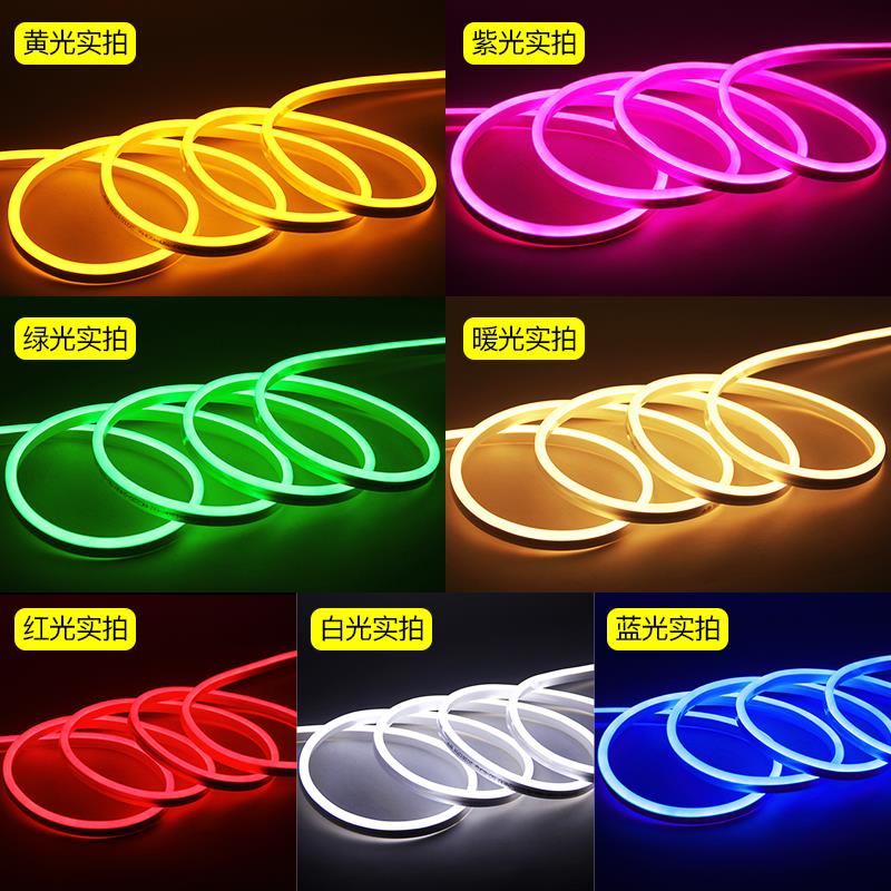 led柔性灯带霓虹灯七彩闪烁变色超亮装饰户外防水灯条线条灯220v - 图1
