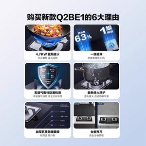 Haier/海尔 Q2BE1燃气灶双灶猛火灶台大火力节能天然气炉具嵌入式