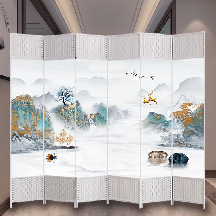 K8布艺屏风折叠移动隔断客厅家用卧室办公室入户门床遮挡帘现代简 - 图0