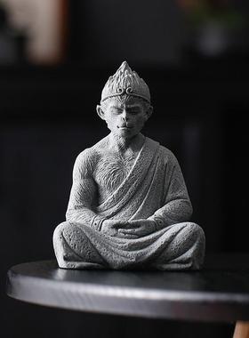 新中式创意孙悟空齐天大圣斗战胜佛生肖猴子摆件茶桌鱼缸造景装饰