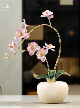 南初先生高档兰花铜摆饰高档家居工艺礼品摆饰玄关办公室乔迁开