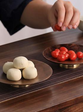 中式茶点盘精致黑胡桃木盘子水果干果零食盘装饰实木托盘2025新款