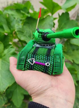 铝线编织工艺品小坦克家居客厅开业送礼乔迁搬家摆件礼物儿童节礼