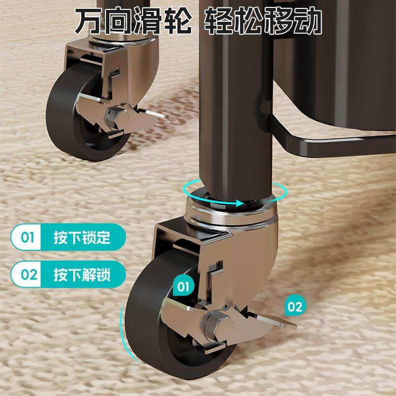 可折叠小推车多层置物架落地卧室书架家用零食厨房可移动收纳架子,淘宝优惠券,粉丝福利购,淘宝优惠卷
