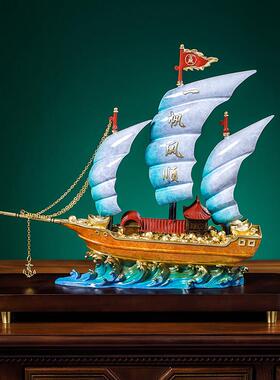 一帆风顺帆船摆件铜工艺礼品摆饰开业礼品公司高档办公室装饰品乔