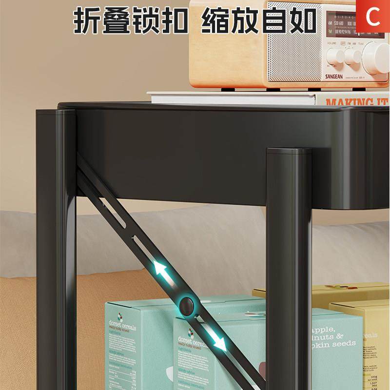 可折叠小推车多层置物架落地卧室书架家用零食厨房可移动收纳架子,淘宝优惠券,粉丝福利购,淘宝优惠卷