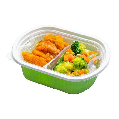 七色魔方一次性双层打包盒外送快餐盒盖饭盒商用分格加厚可微波 - 图3