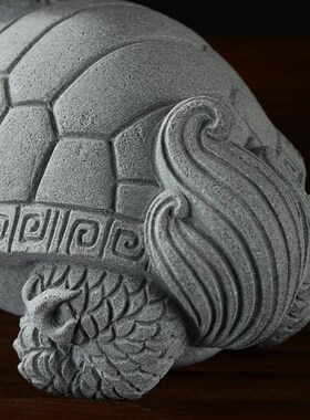 青砂石龙龟玄武茶宠摆件鱼缸造景微景观瑞兽沉水茶桌装饰假山盆景